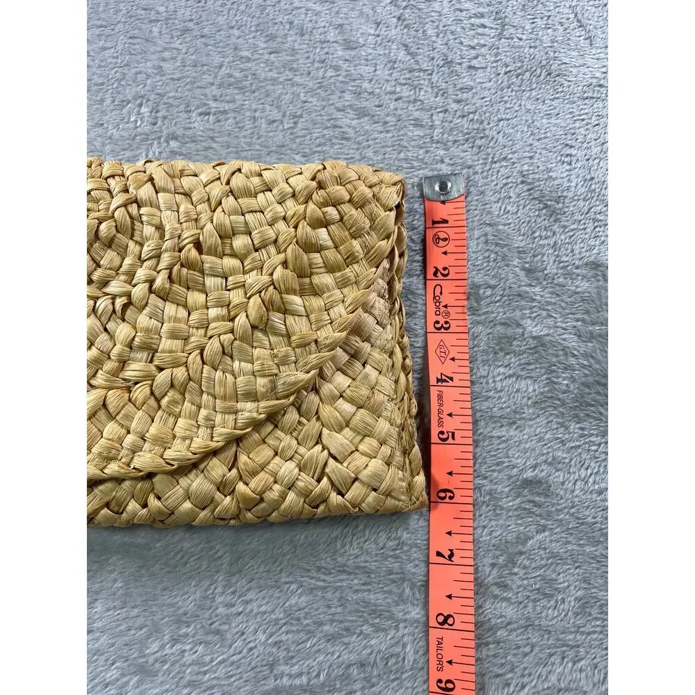 Straw Clutch Handwoven Purse Boho Coastal Beach Resort Woven Festival Bag